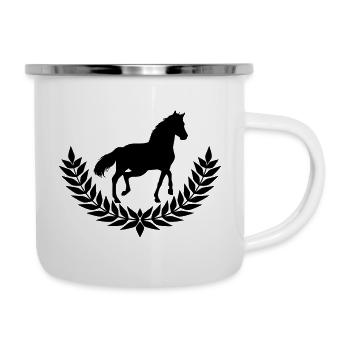 Les chevaux aiment - Tasse émaillée - blanc - Droite