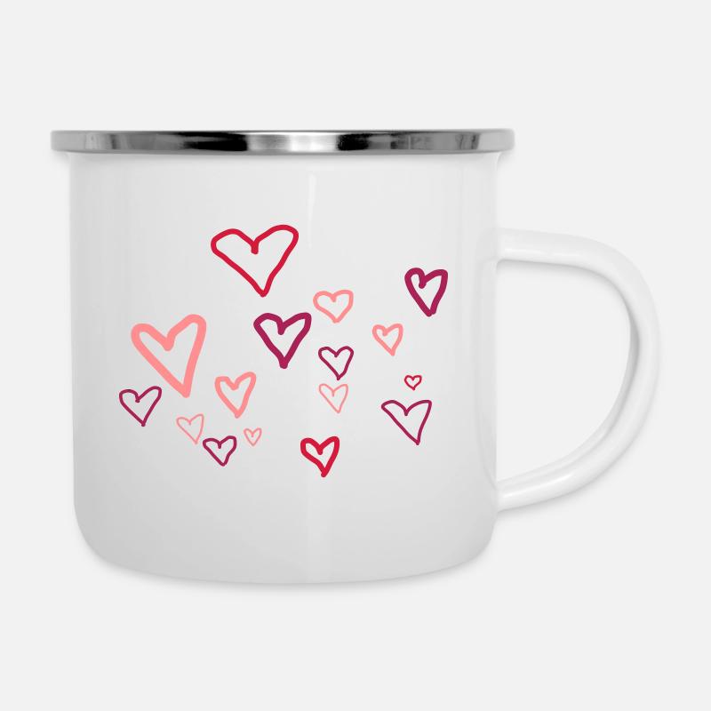 Hearts - Camper Mug - white