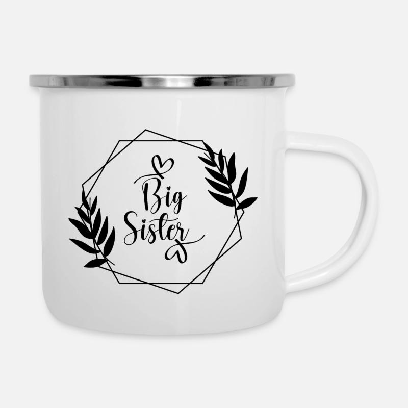 Große Schwester - Emaille-Tasse - Weiß