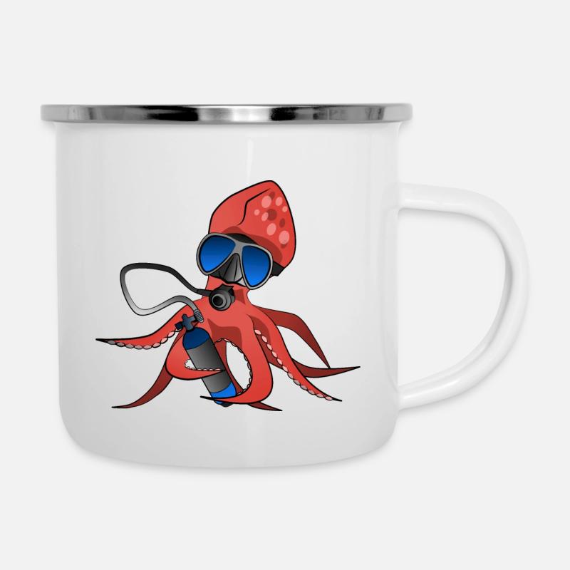 Octopus octopus octopus squid diver diving - Camper Mug - white