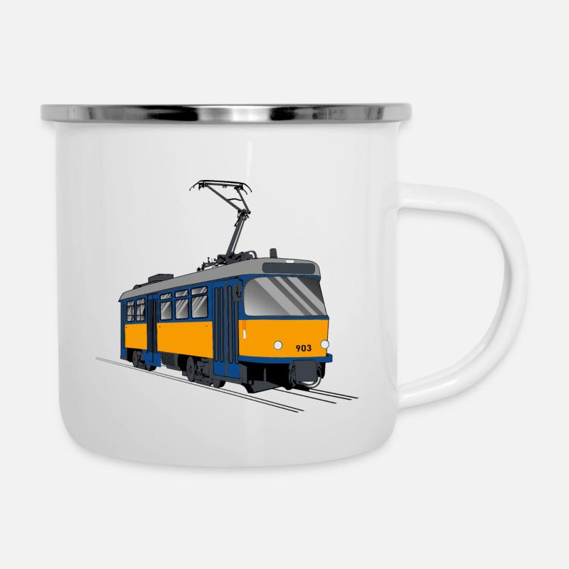 T4D Straßenbahn T4D-MT Strassenbahn Geschenk - Emaille-Tasse - Weiß