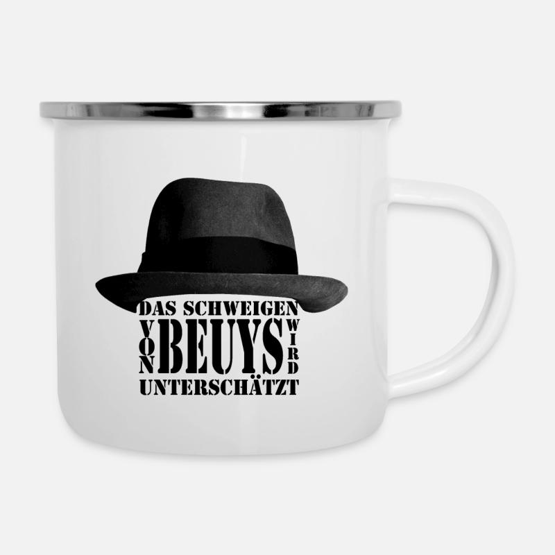 Das Schweigen von Joseph Beuys wird unterschätzt - Emaille-Tasse - Weiß