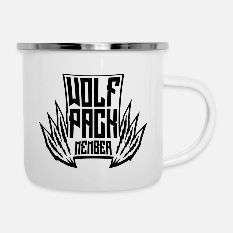 Team Wolf Pack - Emaille-Tasse - Weiß
