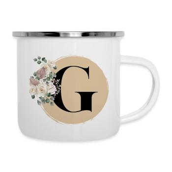 lettre G - Tasse émaillée - blanc - Droite