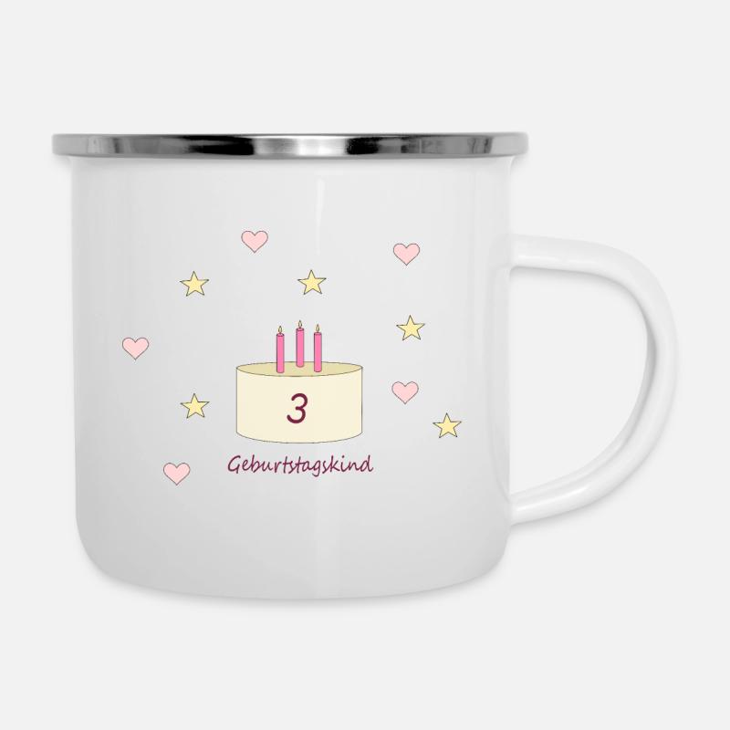 Geburtstagskind - Emaille-Tasse - Weiß