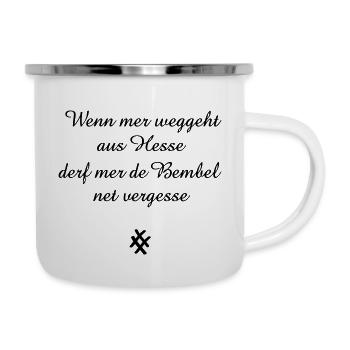 Wenn mer weggeht aus Hessen - Heimweh #Hessen - Emaille-Tasse - Weiß - Rechts