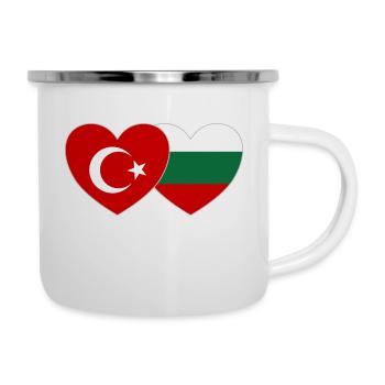 Turkey Bulgaria Flag Heart - Camper Mug - white - Right