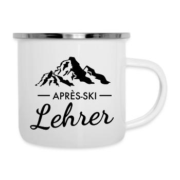 Après-Ski Lehrer - Skifahrer Skilehrer Skiurlaub - Emaille-Tasse - Weiß - Rechts