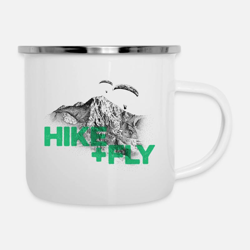 Randonnée et vol Parapente vert - Tasse émaillée - blanc