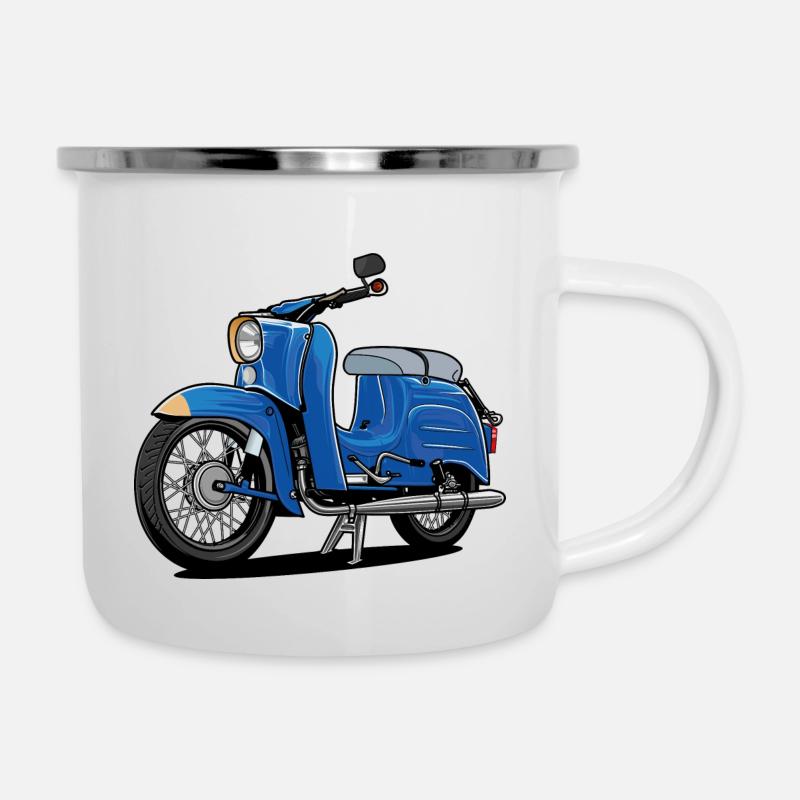 Schwalbe (Trude) // Illustration - Emaille-Tasse - Weiß