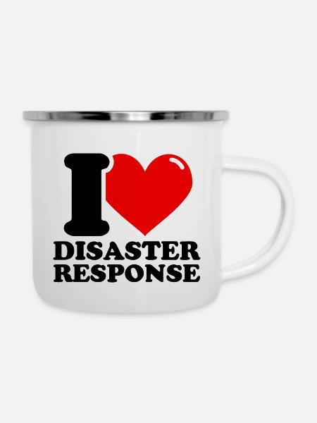 Ich liebe Disaster Response - Emaille-Tasse - Weiß