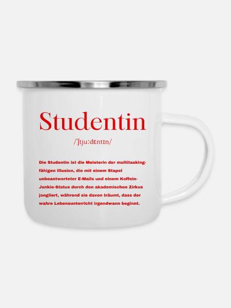 Studentin Definition - Emaille-Tasse - Weiß