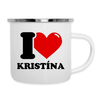 J’aime kristína Prénom - Tasse émaillée - blanc - Droite