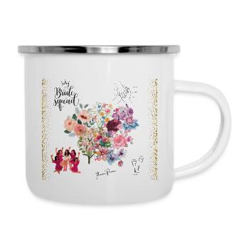 Junggesellinnenabschied - Flower Power Bride Squad - Emaille-Tasse - Weiß - Rechts