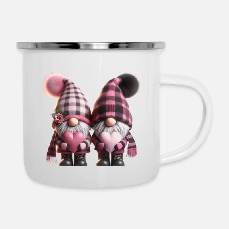 Pink Valentine Gnome 14 removebg preview - Camper Mug - white