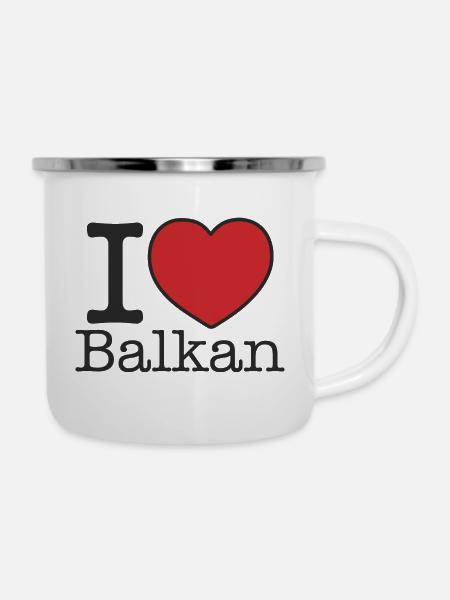 i love Balkan - Emaille-Tasse - Weiß