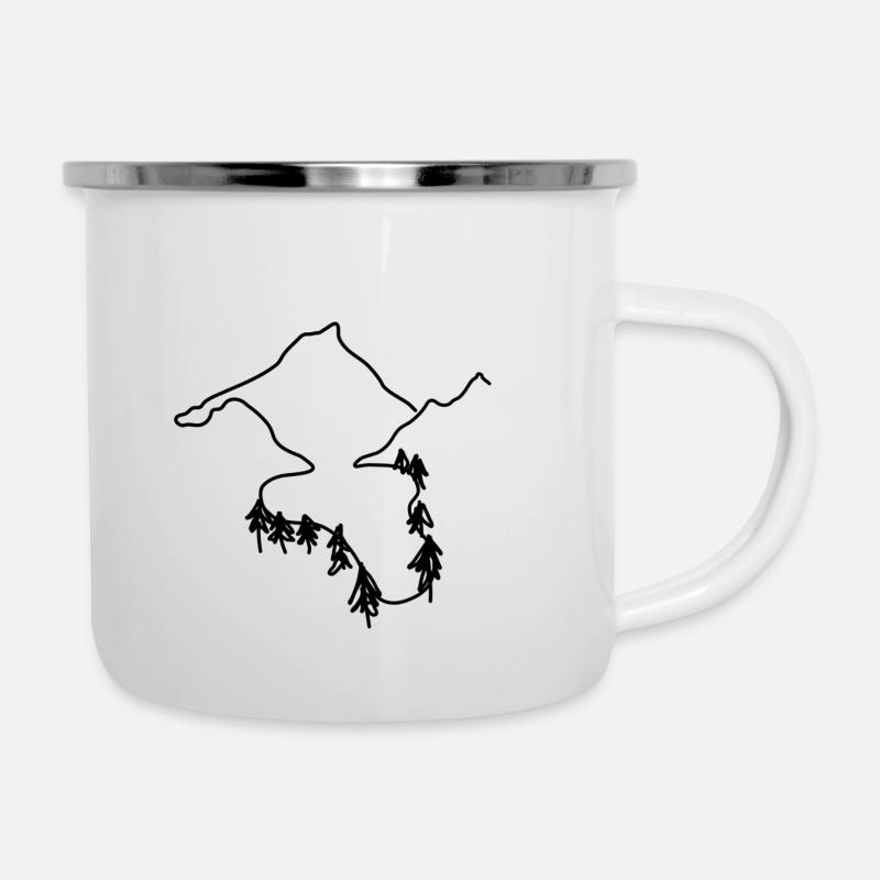 Montagnes et forêts - Tasse émaillée - blanc