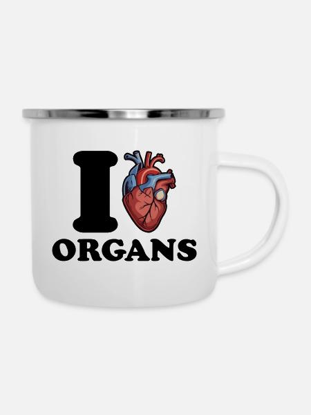 Ich liebe Organe - Emaille-Tasse - Weiß