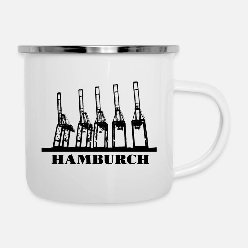 Hamburch auf Einheimisch - Emaille-Tasse - Weiß