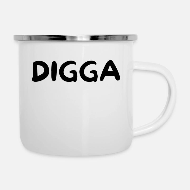 Digga - Emaille-Tasse - Weiß
