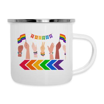 Doigt de fierté - Tasse émaillée - blanc - Droite