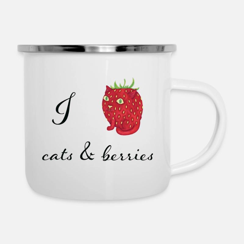 I love Cats &amp; Berries - Camper Mug - white