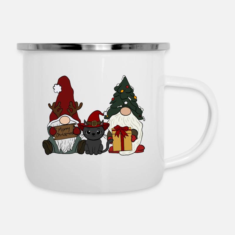 Gnome with cat - Camper Mug - white