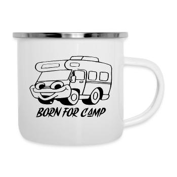 Né pour le camp - Tasse émaillée - blanc - Droite
