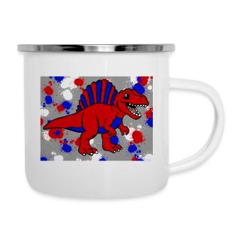 Spinosaurus Dino - Emaille-Tasse - Weiß - Rechts