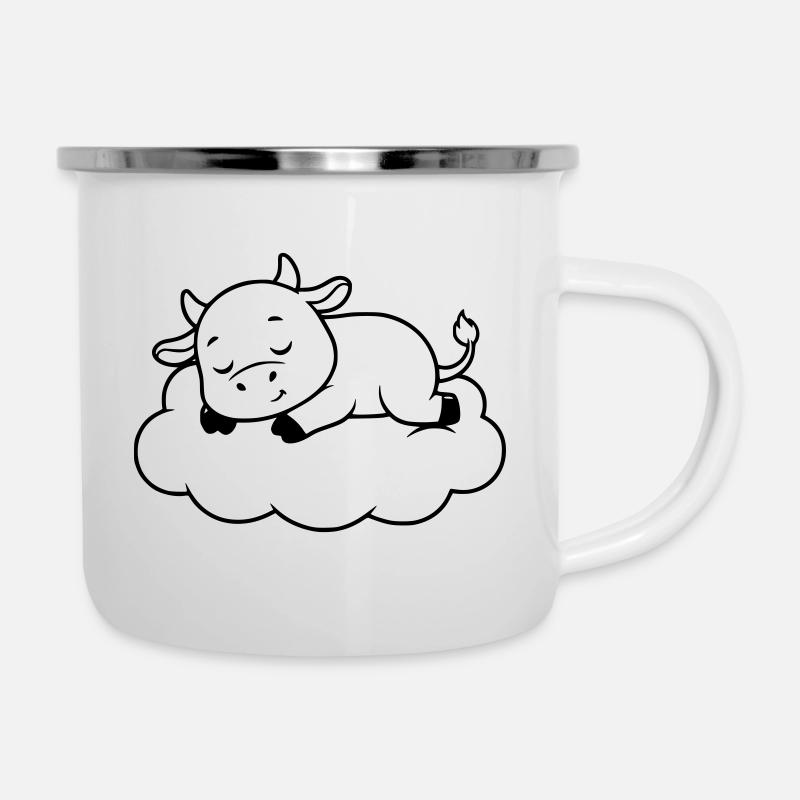 Nuage de Vache endormi Bébé de rêve - Tasse émaillée - blanc