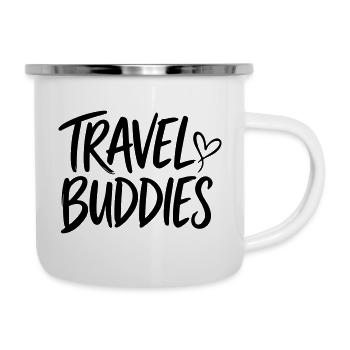 travel buddies - Emaille-Tasse - Weiß - Rechts