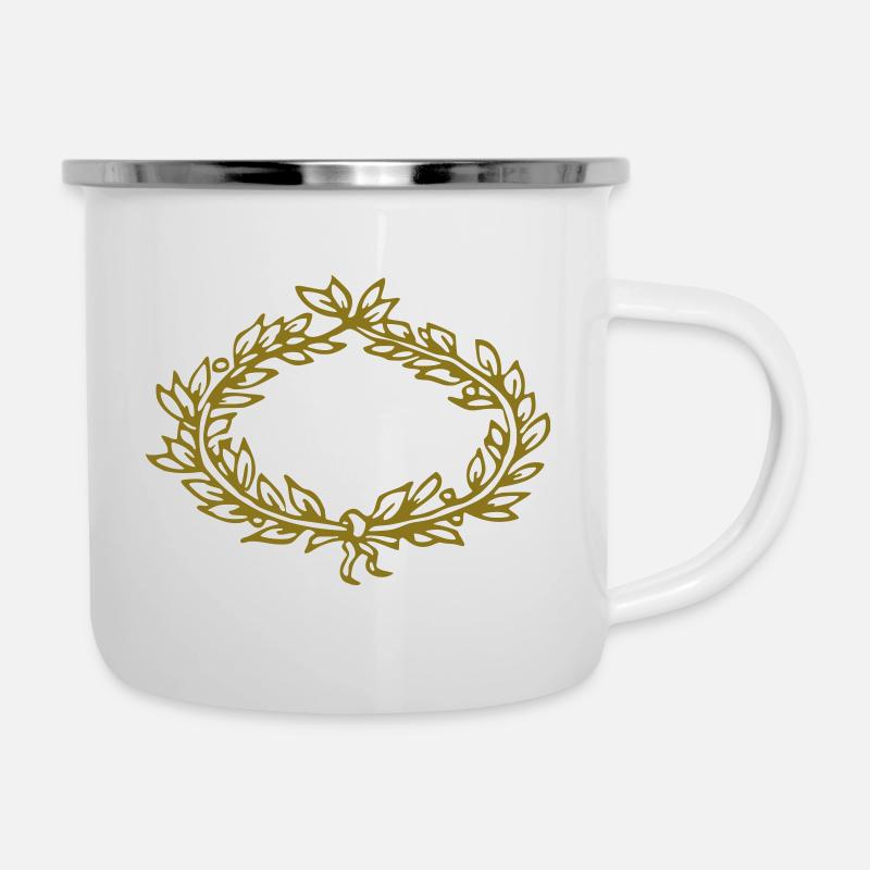 Lauriers - Tasse émaillée - blanc