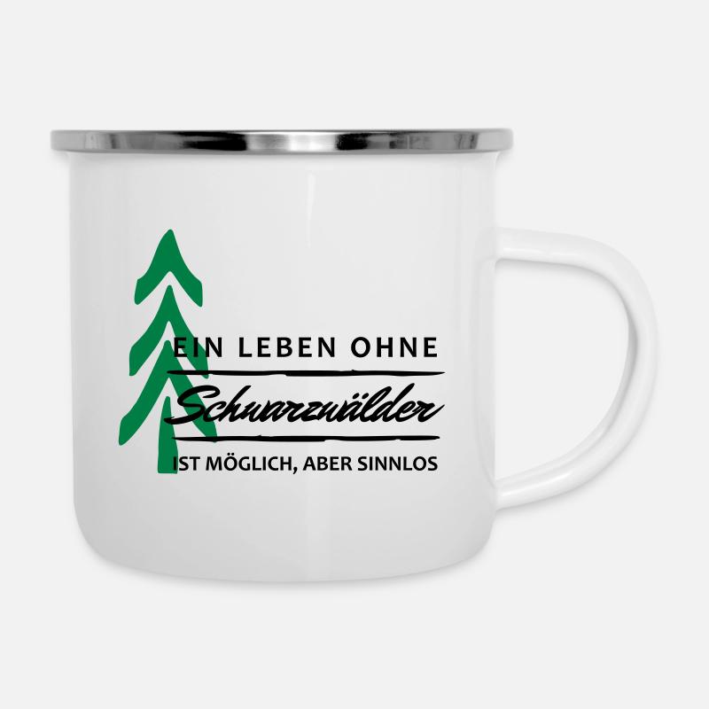 Leben ohne Schwarzwälder sinnlos - Emaille-Tasse - Weiß