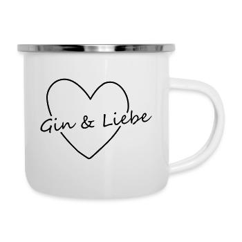 Gin & Liebe - Emaille-Tasse - Weiß - Rechts