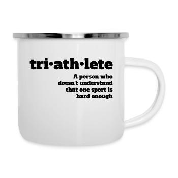 Triathlete - Not hard enough - Emaille-Tasse - Weiß - Rechts