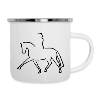 dressurpferd - Emaille-Tasse - Weiß - Rechts