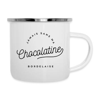 Jamais sans ma chocolatine bordelaise ! - Tasse émaillée - blanc - Droite