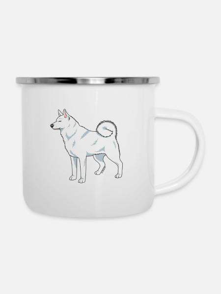 Weißes schwedisches Rotwild - Emaille-Tasse - Weiß