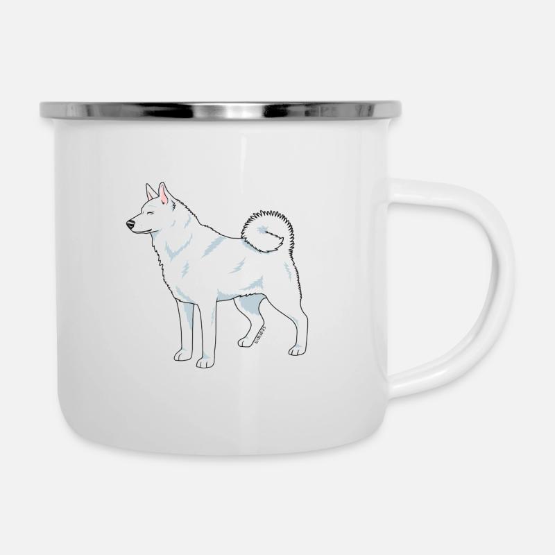 Cerf suédois blanc - Tasse émaillée - blanc