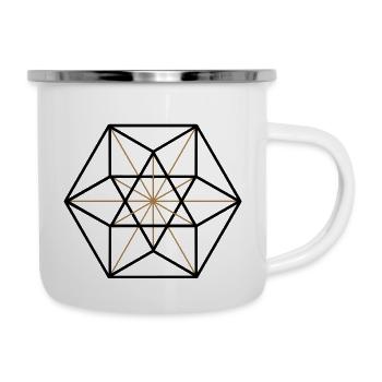 Cuboctahedron, vector equilibrium, Metatrons cube - Camper Mug - white - Right