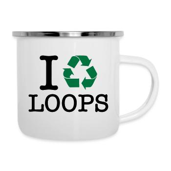 Je recycle des boucles - Tasse émaillée - blanc - Droite