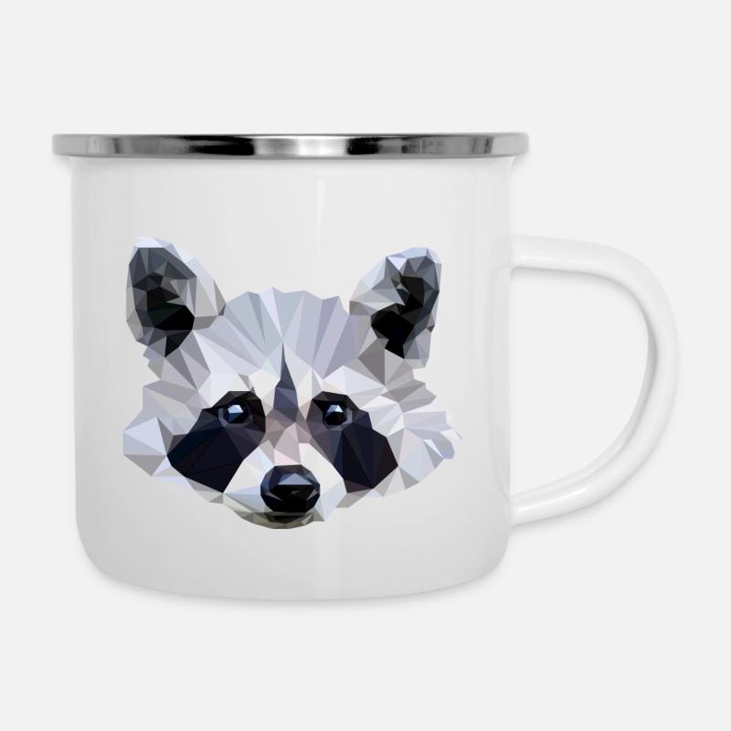 Süßer Waschbär - Emaille-Tasse - Weiß