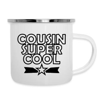 Onkel / Tante / Vetter / Cousin / Kusine - Emaille-Tasse - Weiß - Rechts