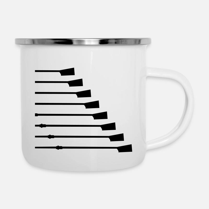 Rowing crew, oars / sculls, Aviron - Tasse émaillée - blanc