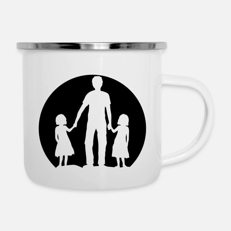 Logo Vater Töchter - Emaille-Tasse - Weiß