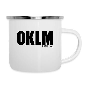 OKLM Trankil la vie noir - Tasse émaillée - blanc - Droite