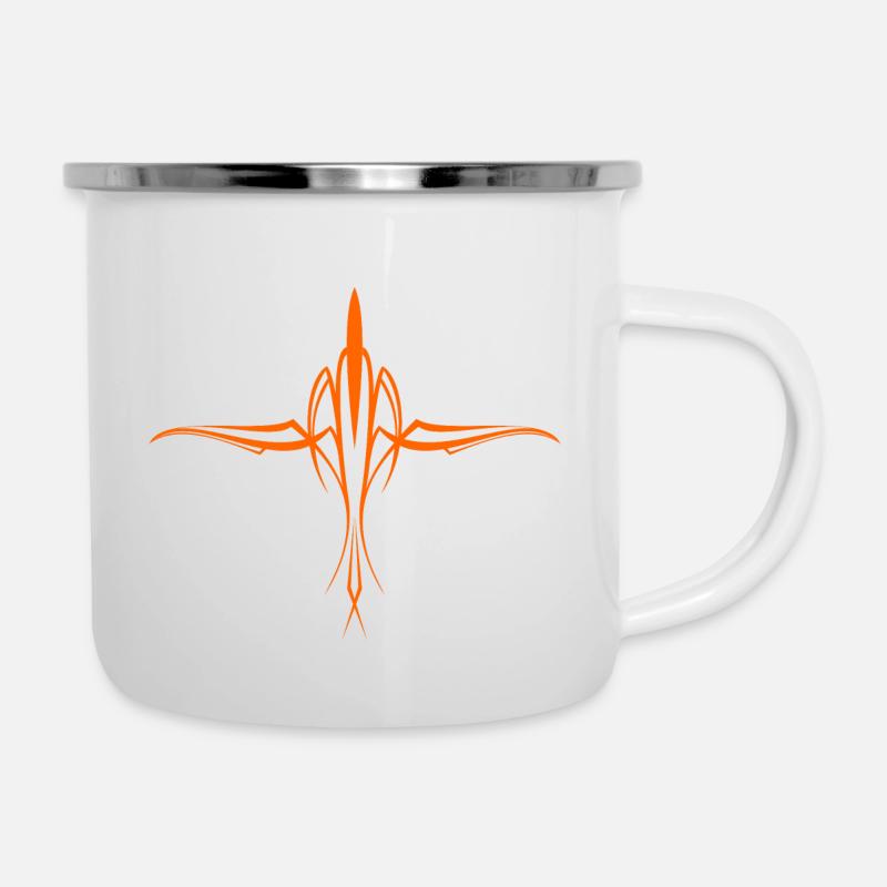 pinstripe orange - Camper Mug - white