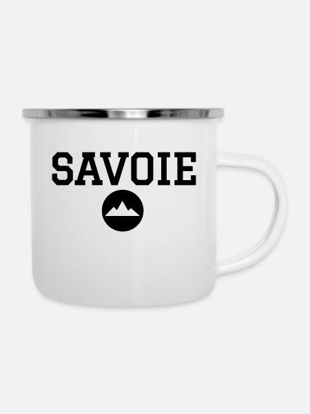 SAVOY - Gebirgsmedaillon - Emaille-Tasse - Weiß