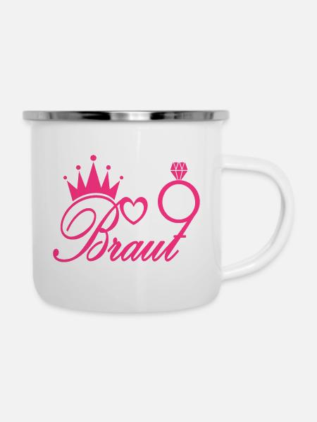Die Braut - Emaille-Tasse - Weiß