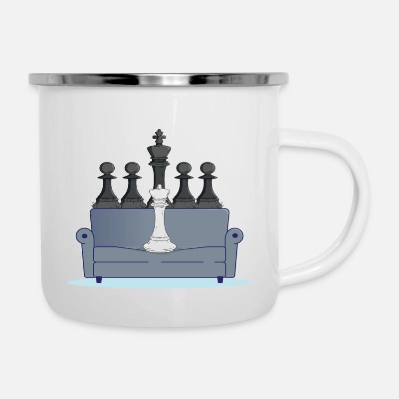 Échecs, échecs, mèmes - Tasse émaillée - blanc